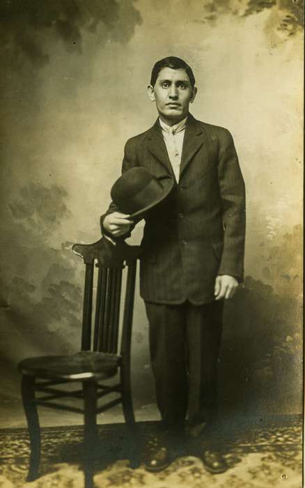 hat, Anamosa, IA, Iowa History, People of Color, history of Iowa, man, Iowa, Portraits - Individual, Anamosa Library & Learning Center, chair