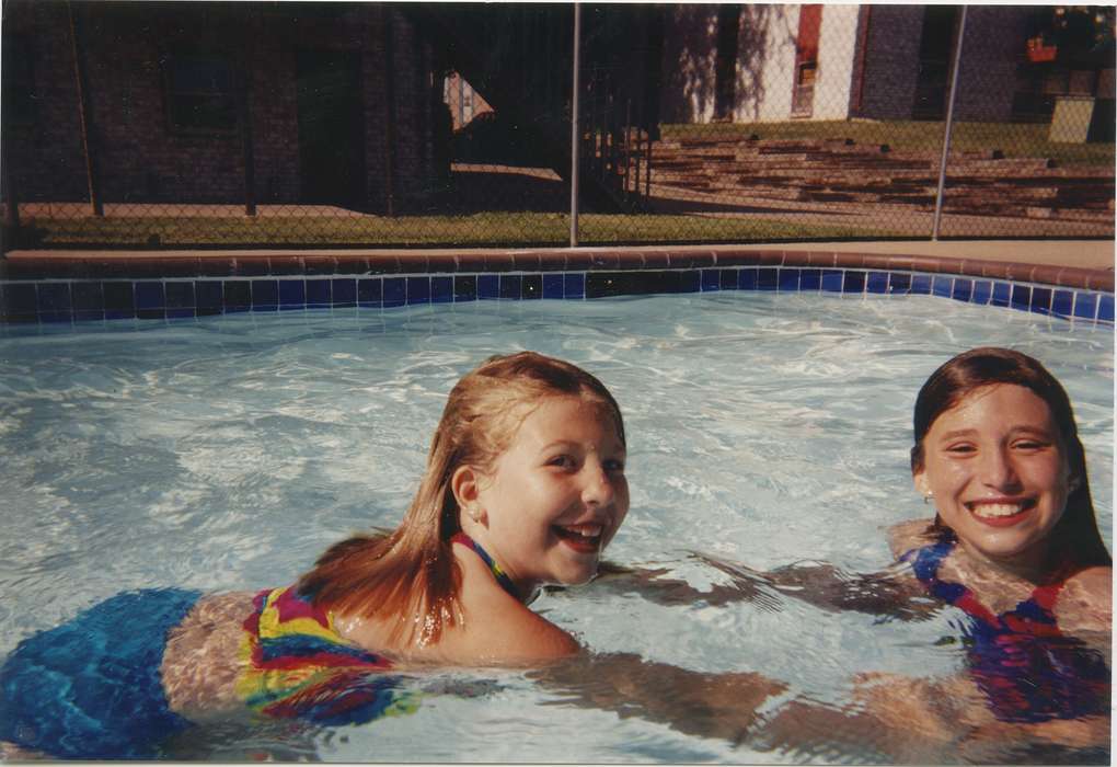 Portraits - Group, IA, Iowa, Leisure, swimsuit, Children, pool, Scholtec, Emily, history of Iowa, Iowa History