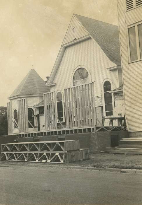 history of Iowa, Religious Structures, construction materials, Iowa History, Waverly, IA, Iowa, church, construction, Waverly Public Library, Religion