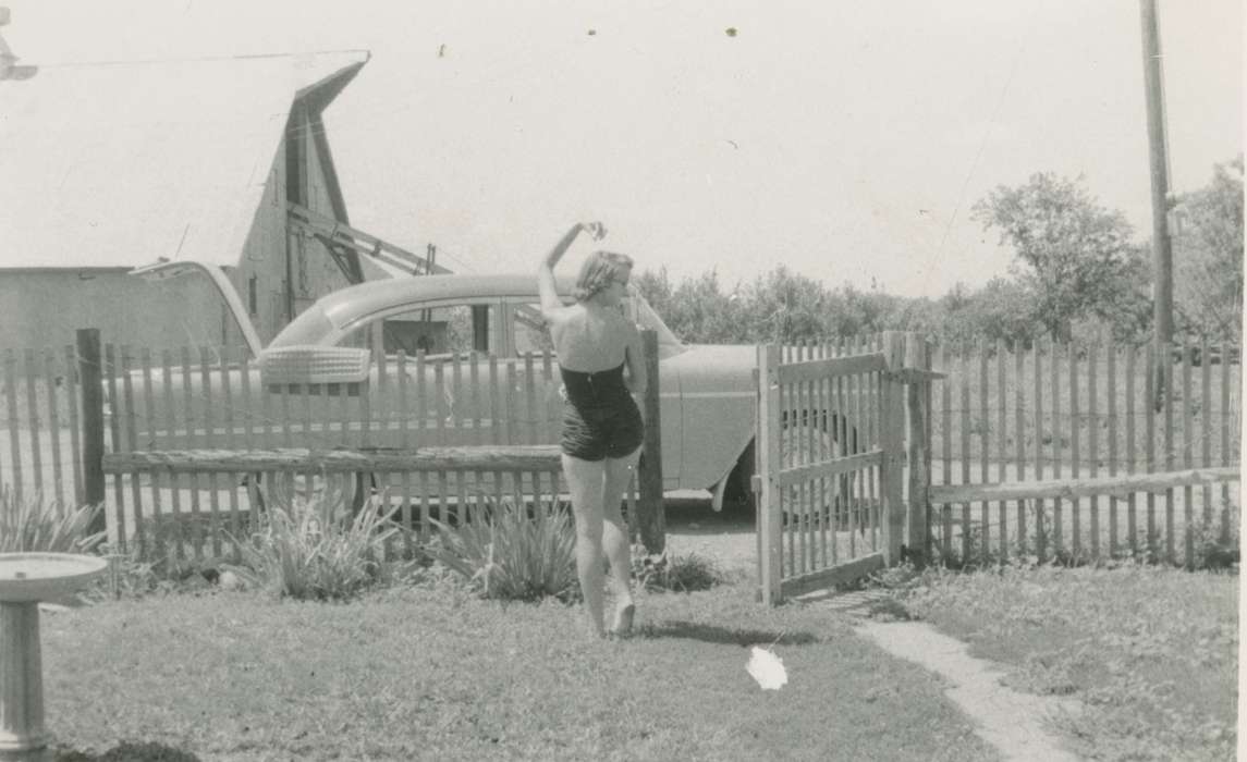 swimsuit, Motorized Vehicles, Humboldt County, IA, Iowa History, Leisure, fence, Iowa, history of Iowa, car, Saathoff, Drucinda