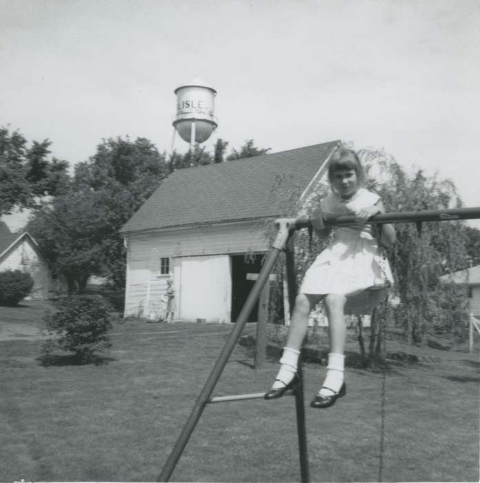 Iowa History, Barns, Iowa, USA, Farms, Outdoor Recreation, water tower, Vanderah, Lori, Children, history of Iowa, swing set