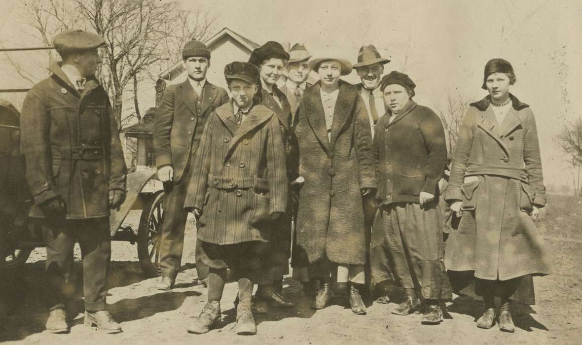 Portraits - Group, history of Iowa, Iowa History, Mortenson, Jill, Families, Winter, Macey, IA, coat, Iowa, Farms