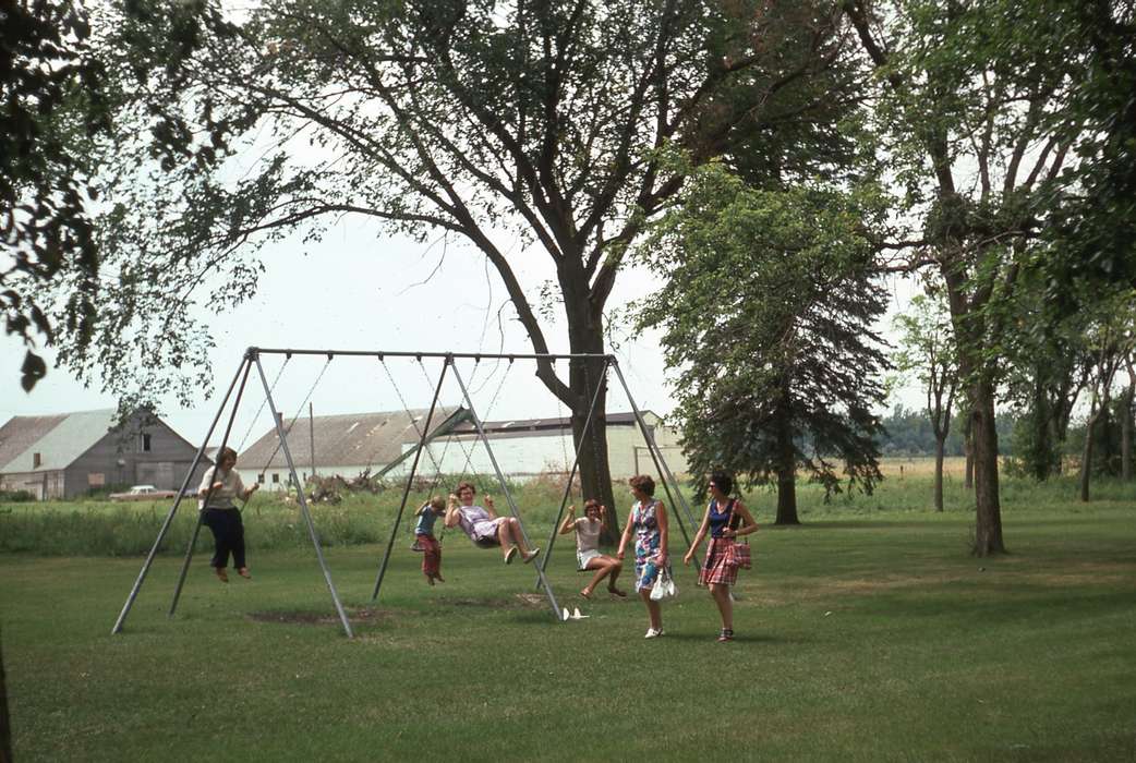 IA, history of Iowa, Iowa, swing, Families, Zischke, Ward, Children, swing set, Iowa History, Outdoor Recreation