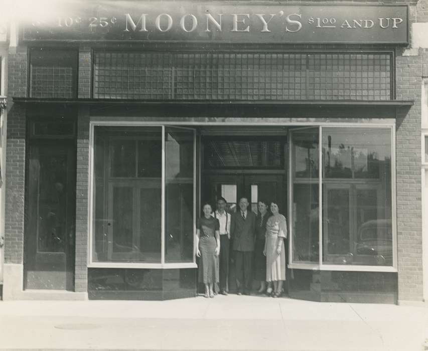 history of Iowa, Portraits - Group, Businesses and Factories, Waverly, IA, Waverly Public Library, storefront, Main Streets & Town Squares, Iowa, brick building, Iowa History, Cities and Towns, general store