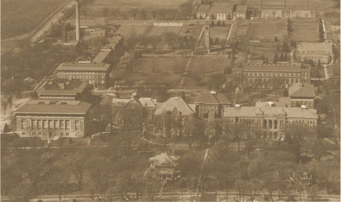 Cedar Falls, IA, history of Iowa, Iowa History, uni, university, iowa state teachers college, Aerial Shots, Iowa, Schools and Education, Palczewski, Catherine, university of northern iowa