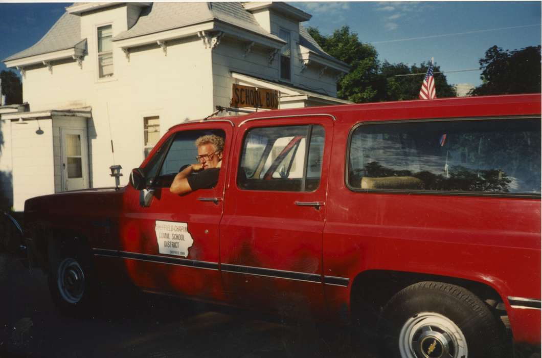 Sheffield, IA, Bohach, Beverly, school bus, chevrolet, Iowa History, Iowa, suburban, Motorized Vehicles, Schools and Education, chevy, suv, history of Iowa