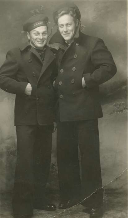 Portraits - Group, Military and Veterans, wwii, history of Iowa, uniform, Iowa History, Stater, Connie, Iowa, navy, Centerville, IA