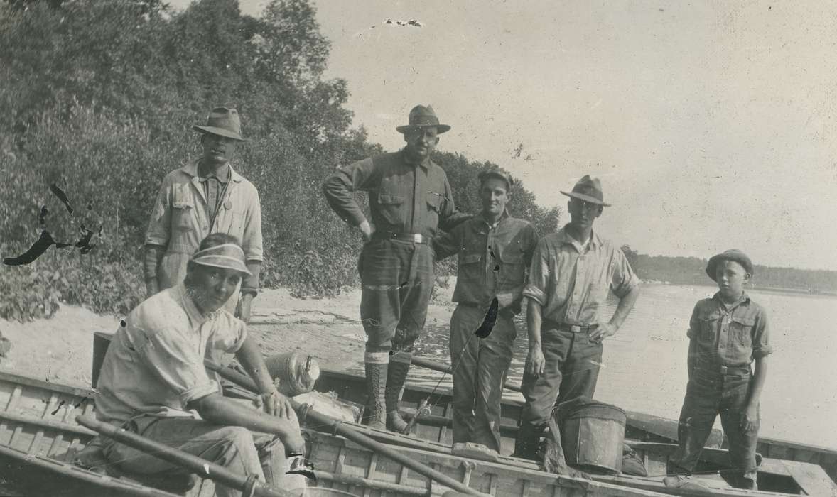 Portraits - Group, Iowa History, Iowa, lake, McMurray, Doug, Travel, Outdoor Recreation, viser, Whitefish, MT, boat, history of Iowa