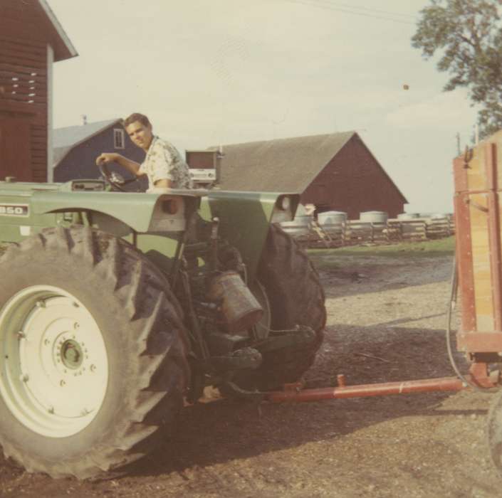 Farming Equipment, history of Iowa, Portraits - Individual, Iowa History, Bull, Ardith, Dysart, IA, tractor, Iowa, Farms, Labor and Occupations