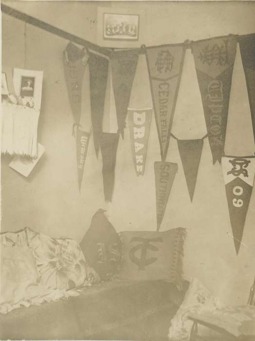 University of Northern Iowa, Cedar Falls, IA, pennant flag, history of Iowa, Iowa History, uni, iowa state teachers college, Iowa, dorm room, Schools and Education, Homes, university of northern iowa
