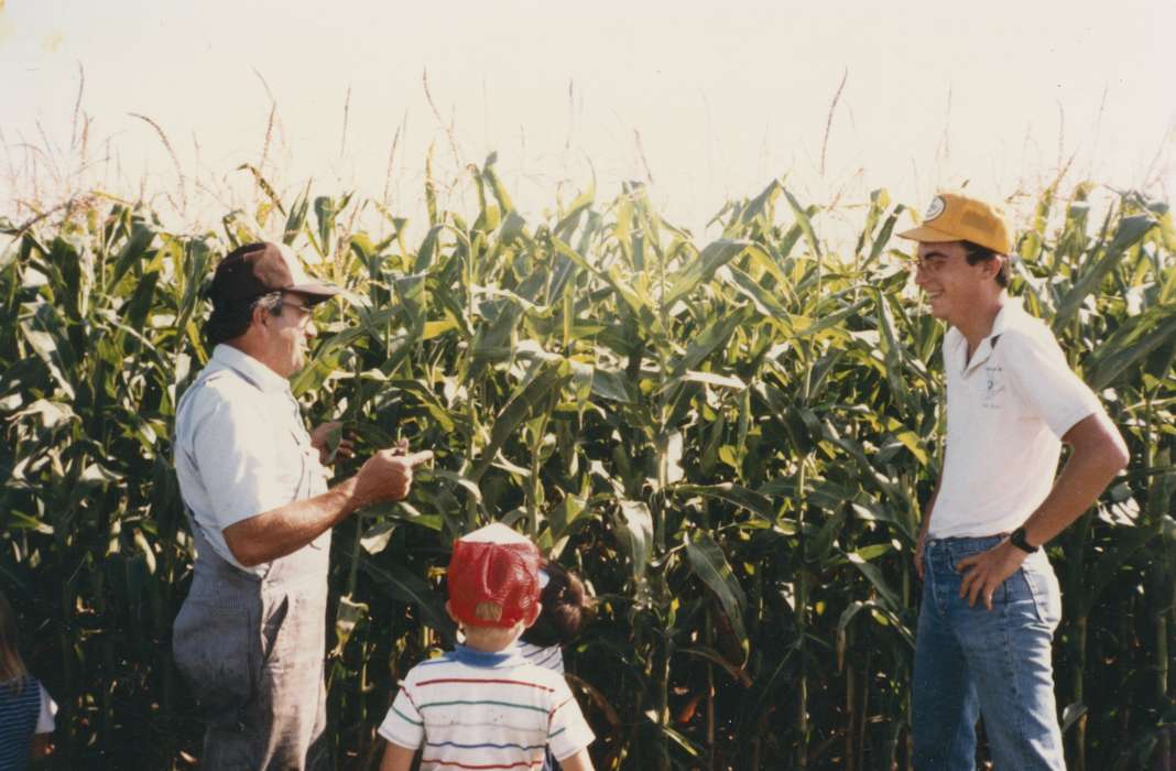 hat, corn, Iowa History, Iowa, laughter, Lourdes, IA, cornfield, Nibaur, Peggy, Farms, history of Iowa