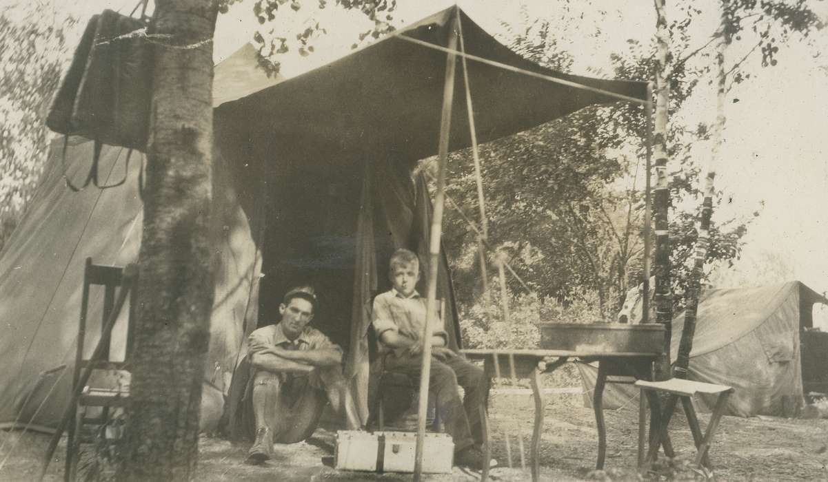 Portraits - Group, Iowa History, tent, Iowa, McMurray, Doug, campground, Travel, Whitefish, MT, Children, history of Iowa