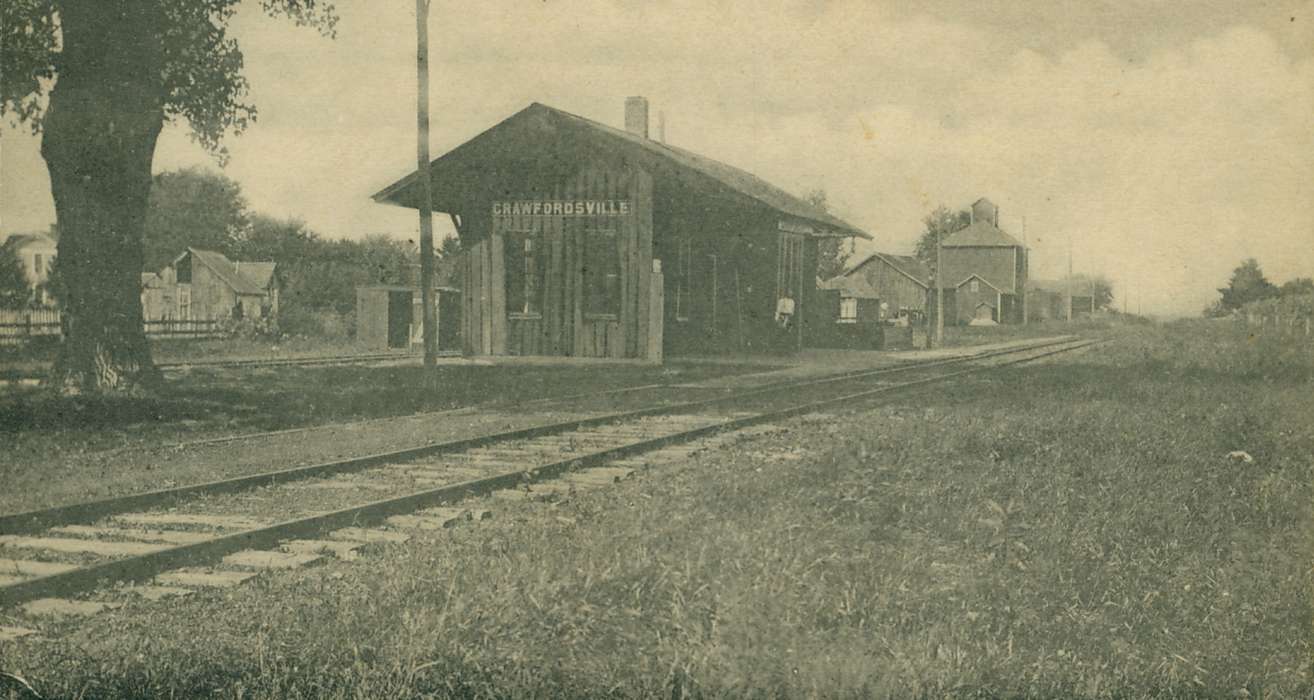 history of Iowa, Iowa History, Crawfordsville, IA, depot, Iowa, Lemberger, LeAnn, rail road, Train Stations