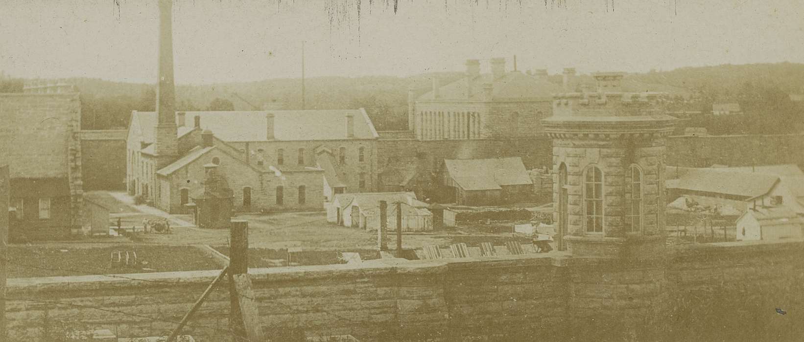 history of Iowa, Iowa History, anamosa state penitentiary, tower, Prisons and Criminal Justice, stone wall, Iowa, Anamosa, IA, Hatcher, Cecilia