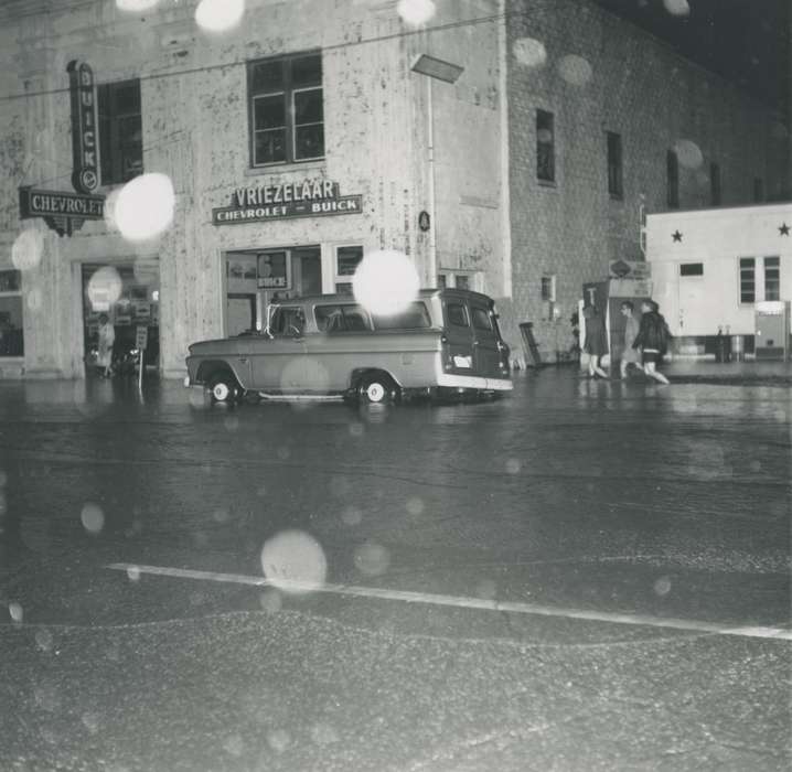 Main Streets & Town Squares, Floods, history of Iowa, Iowa History, street sign, summer, Motorized Vehicles, Businesses and Factories, road, flood aftermath, Waverly, IA, Iowa, sign, Waverly Public Library