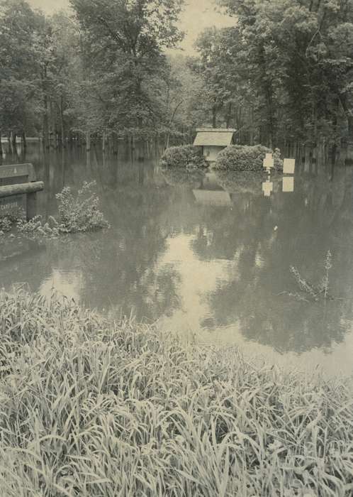 flooding, Floods, Iowa History, history of Iowa, Lakes, Rivers, and Streams, Iowa, Waverly Public Library, park
