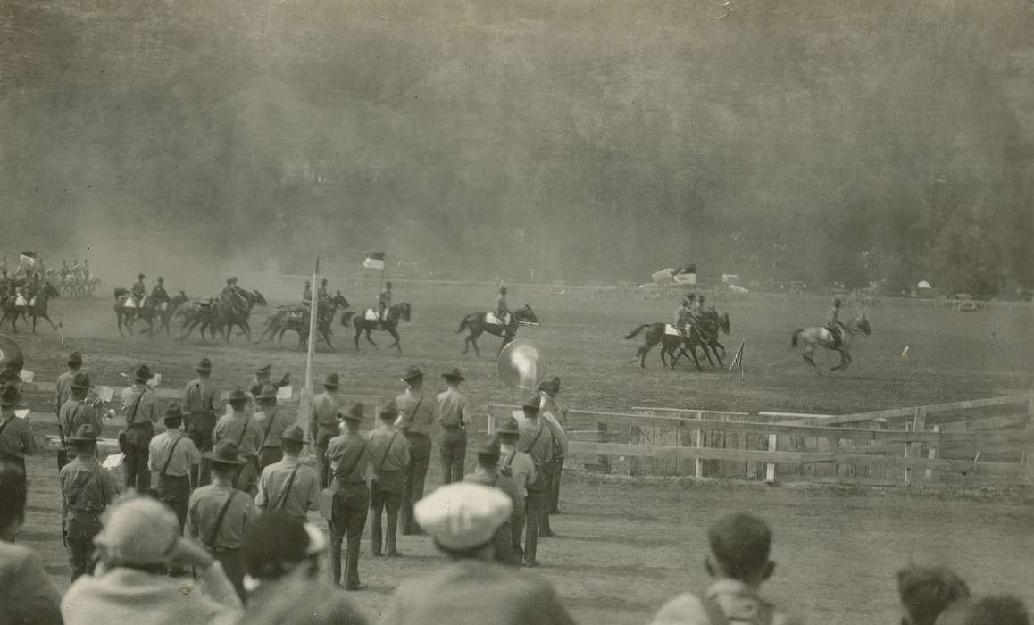 Military and Veterans, history of Iowa, band, Iowa History, Animals, Iowa, fence, cavalry, horse, McMurray, Doug, USA