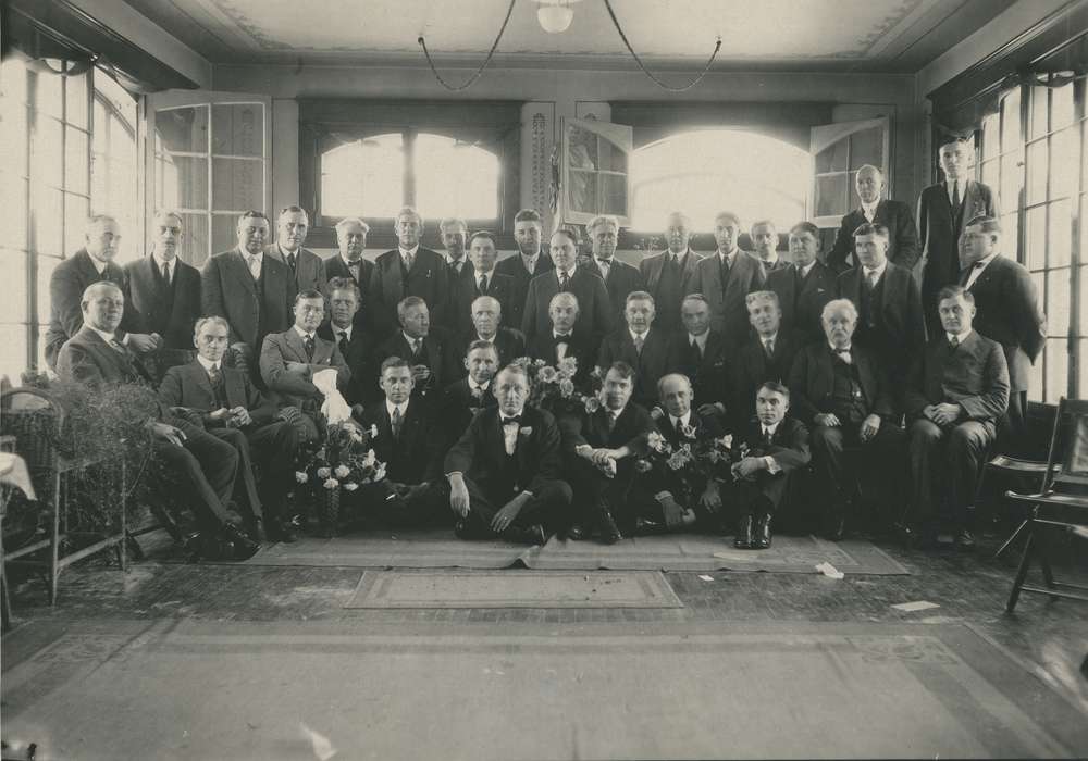 history of Iowa, window, Portraits - Group, Waverly Public Library, doctor, Waverly, IA, flower, Iowa, suit, hospital, wedding ring, tie, Iowa History, dress shoes, dr. william a. rohlf, bow tie