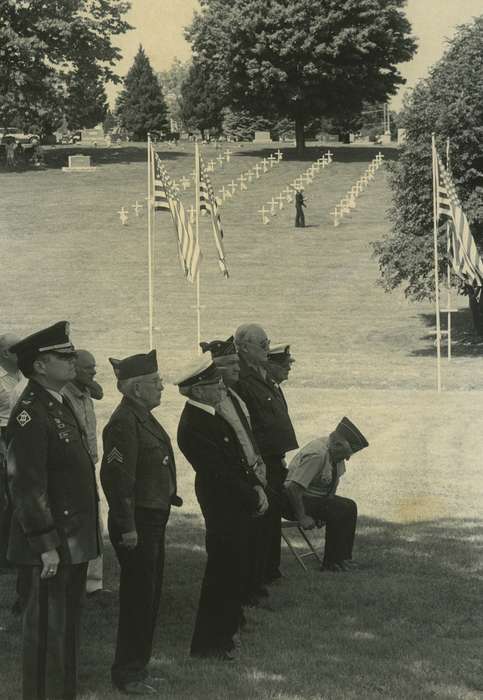 Military and Veterans, Iowa History, cemetery, Waverly Public Library, Iowa, history of Iowa, ceremony, veterans, Civic Engagement, Cemeteries and Funerals