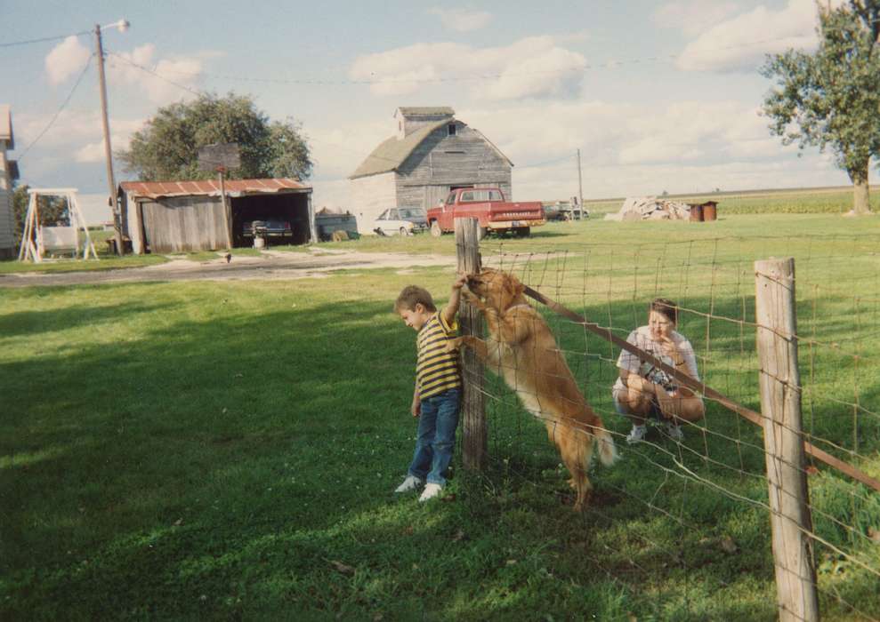 Pingel, Karen, pickup, dog, truck, Fort Dodge, IA, history of Iowa, Farms, Barns, Animals, Iowa, chevrolet, Children, boy, Iowa History, chevy