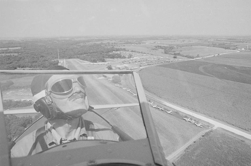 history of Iowa, plane, Ottumwa, IA, Iowa History, Lemberger, LeAnn, goggles, field, airplane, Aerial Shots, Iowa, Outdoor Recreation, Farms, pilot, Portraits - Individual