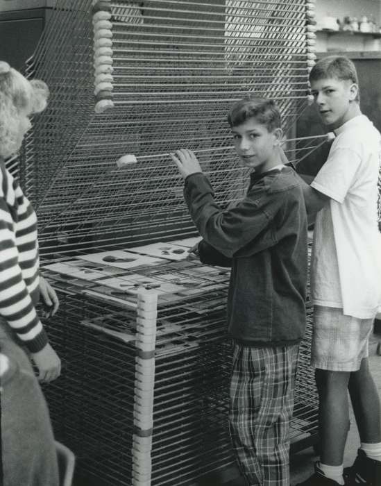 Children, history of Iowa, Portraits - Group, Waverly Public Library, Waverly, IA, drying rack, Iowa, art, Iowa History, Schools and Education, student