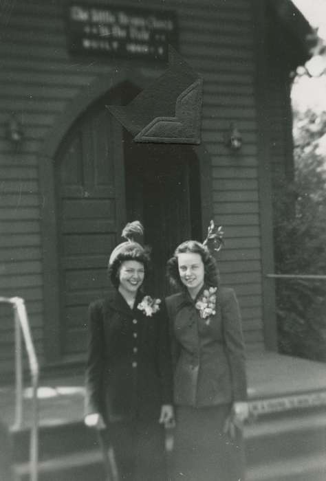 little brown church, Weddings, IA, Religious Structures, history of Iowa, Iowa, King, Tom and Kay, Iowa History, Portraits - Group