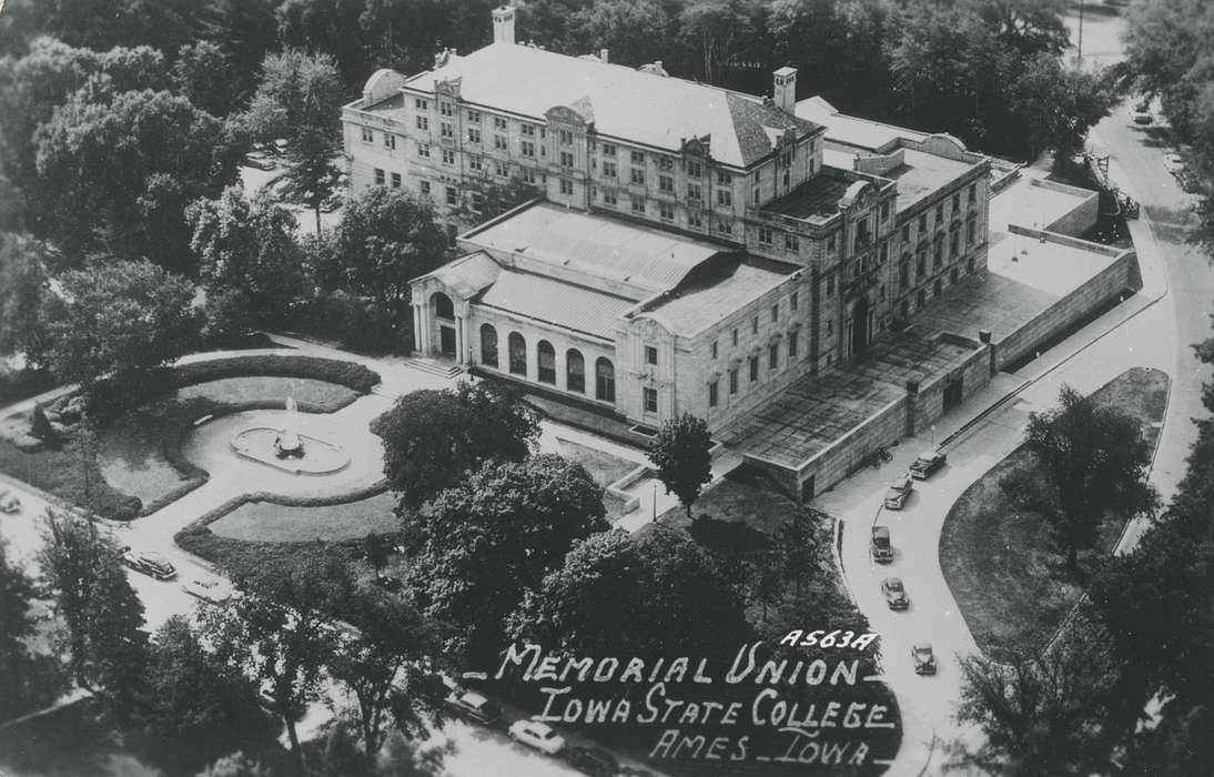 Ames, IA, Iowa History, Iowa, Schools and Education, iowa state university, memorial union, Aerial Shots, Palczewski, Catherine, history of Iowa