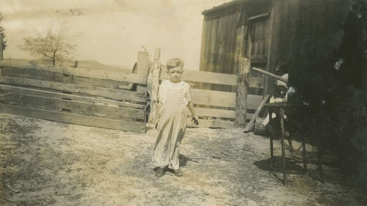 Spechts Ferry, IA, Iowa History, history of Iowa, Barns, Iowa, boy, Farms, Children, Fredericks, Robert, Portraits - Individual