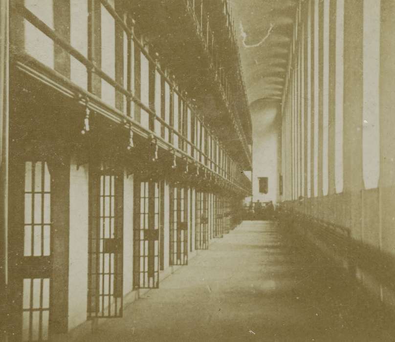 history of Iowa, Iowa History, anamosa state penitentiary, Prisons and Criminal Justice, cells, Iowa, cellblock, cell doors, Anamosa, IA, Hatcher, Cecilia