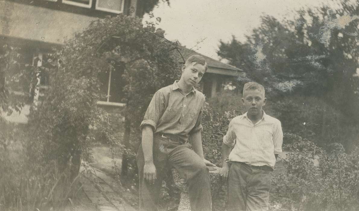 Portraits - Group, history of Iowa, Iowa History, Webster City, IA, garden, Iowa, boy, McMurray, Doug, Children