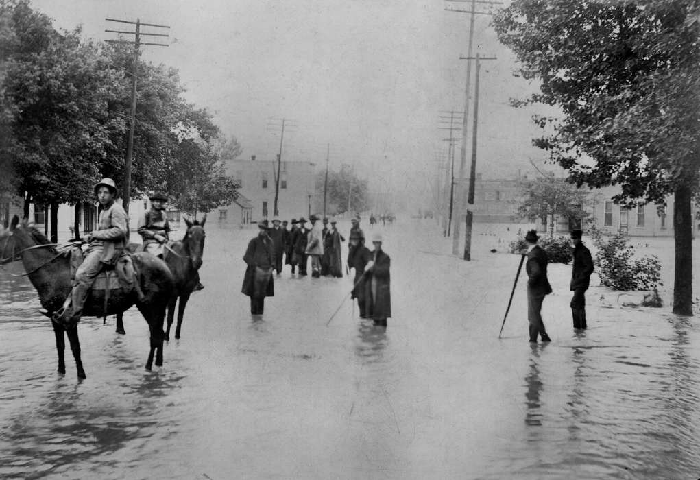 Animals, Iowa History, horses, Ottumwa, IA, history of Iowa, Iowa, Lemberger, LeAnn, Floods