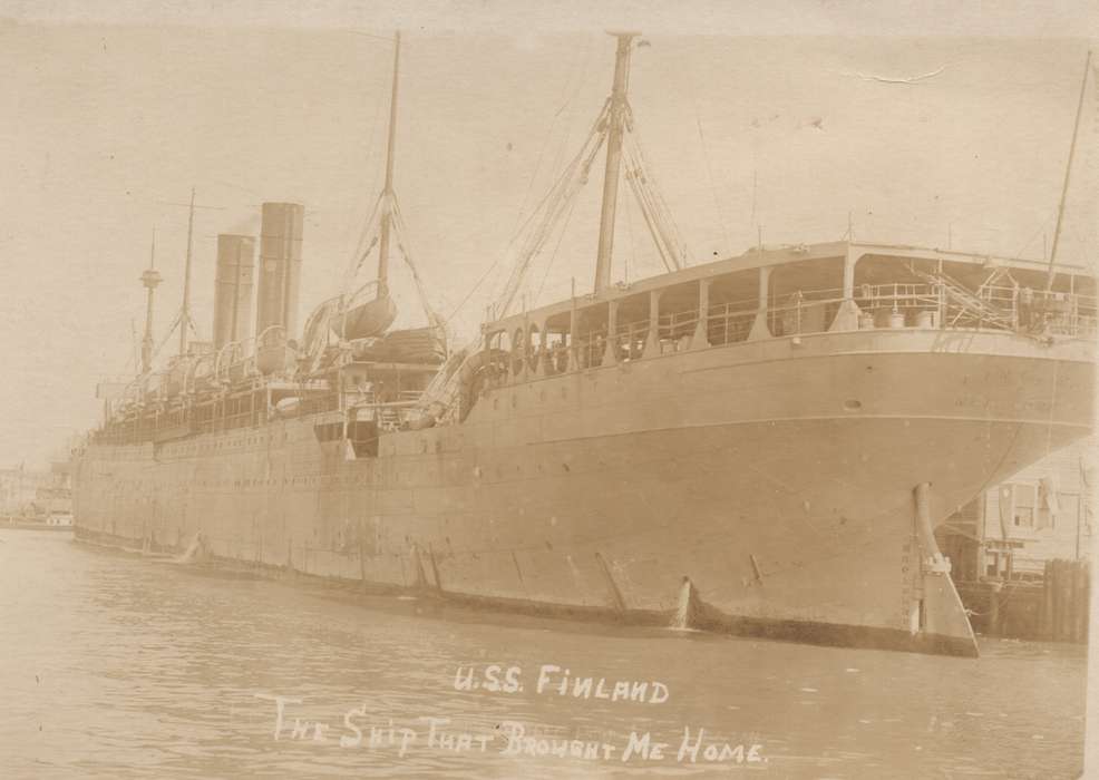Military and Veterans, Doering, Alan, Iowa History, Iowa, history of Iowa, World War I, ship, Philadelphia, PA