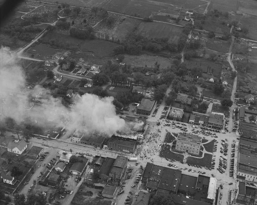 history of Iowa, Iowa History, Ottumwa, IA, Lemberger, LeAnn, fire, Aerial Shots, Iowa, Cities and Towns