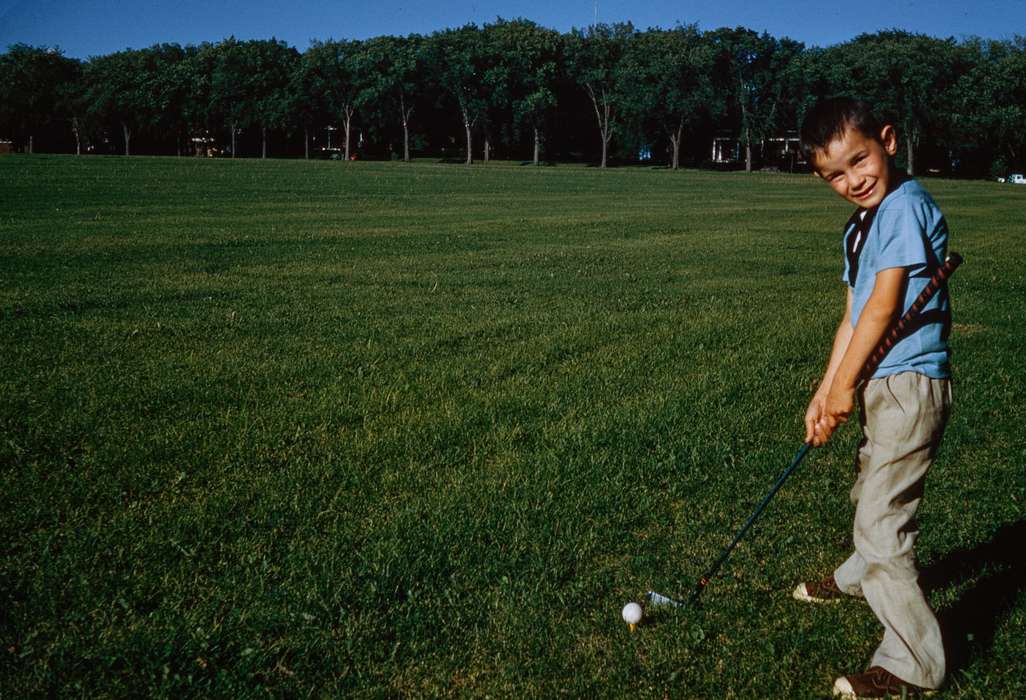 Outdoor Recreation, correct date needed, Iowa, grass, Iowa History, Leisure, Children, golf, Portraits - Individual, Des Moines, IA, Sports, Campopiano Von Klimo, Melinda, history of Iowa, golf club, golf ball