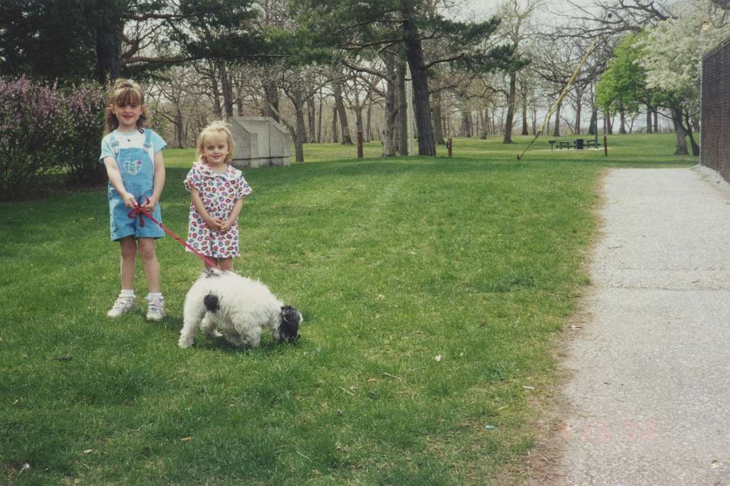 Pingel, Karen, dog, Fort Dodge, IA, history of Iowa, Animals, Iowa, denim, park, Children, girls, Iowa History