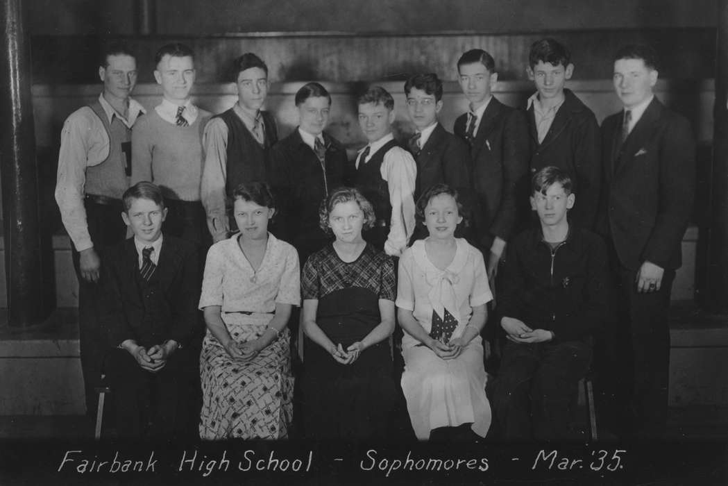 Portraits - Group, history of Iowa, Iowa History, IA, high school, Iowa, King, Tom and Kay, Schools and Education