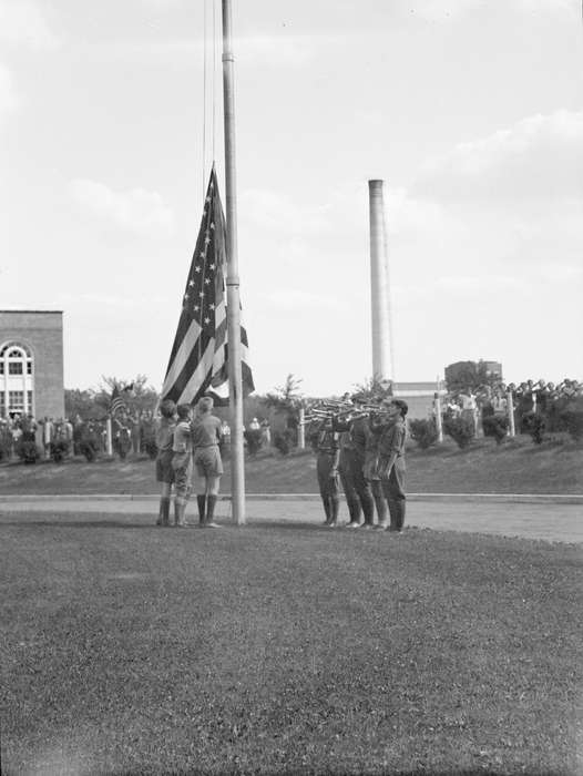 Iowa, american flag, UNI Special Collections & University Archives, Schools and Education, uni, university of northern iowa, boy scout, Cedar Falls, IA, history of Iowa, iowa state teachers college, Iowa History