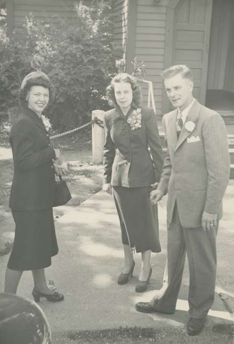 little brown church, Weddings, Religious Structures, history of Iowa, Nashua, IA, Iowa, King, Tom and Kay, Iowa History, Portraits - Group