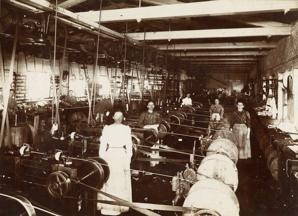 factory work, Iowa, Archives & Special Collections at the Thomas J. Dodd Research Center, University of Connecticut Library, Ansonia, CT, women, history of Iowa, females, factory, Iowa History