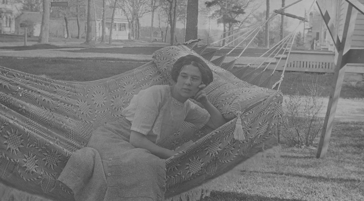 hammock, history of Iowa, Iowa History, IA, Myli, Diane, woman, Iowa, Cities and Towns, Leisure, Portraits - Individual