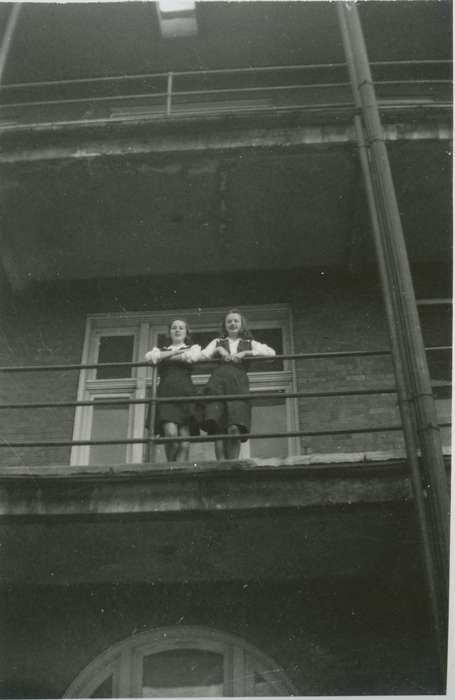 Portraits - Group, uniform, school uniform, Carroll, IA, Iowa, Camden, Shannon, balcony, history of Iowa, Iowa History