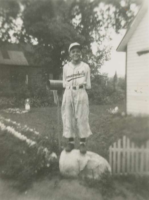 Portraits - Individual, rock, Iowa History, Iowa, uniform, Norwoodville, IA, baseball, Sports, Campopiano Von Klimo, Melinda, history of Iowa