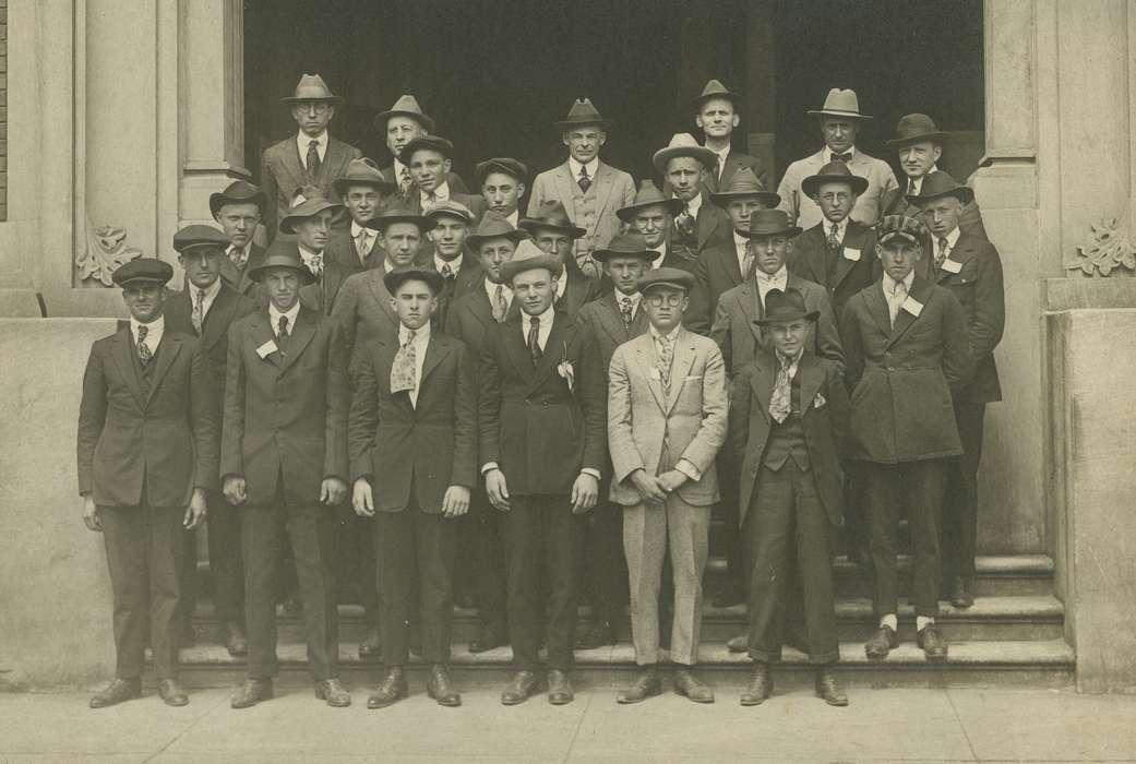 history of Iowa, class, La Porte City, IA, Schools and Education, Iowa, Rampton, Angela, hats, Iowa History, Portraits - Group, glasses