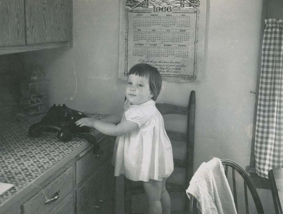 Iowa, kitchen, Volker, Kurt, Children, Homes, toddler, Klemme, IA, telephone, history of Iowa, Iowa History