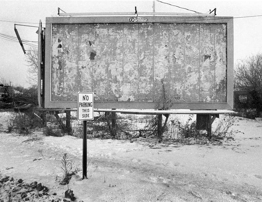 billboard, history of Iowa, Iowa History, Ottumwa, IA, Winter, Businesses and Factories, sign, Iowa, Lemberger, LeAnn, snow