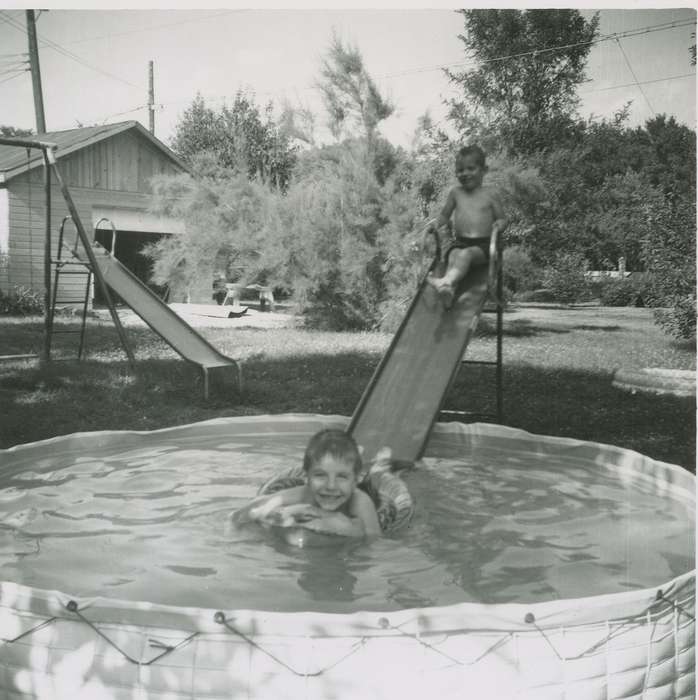 Outdoor Recreation, Council Bluffs, IA, Iowa, brothers, garage, Leisure, Children, Henderson, Dan, history of Iowa, kiddie pool, Iowa History