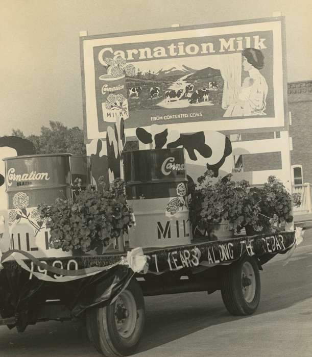 Waverly, IA, Fairs and Festivals, parade float, history of Iowa, Main Streets & Town Squares, Iowa, Waverly Public Library, Businesses and Factories, festival, Iowa History