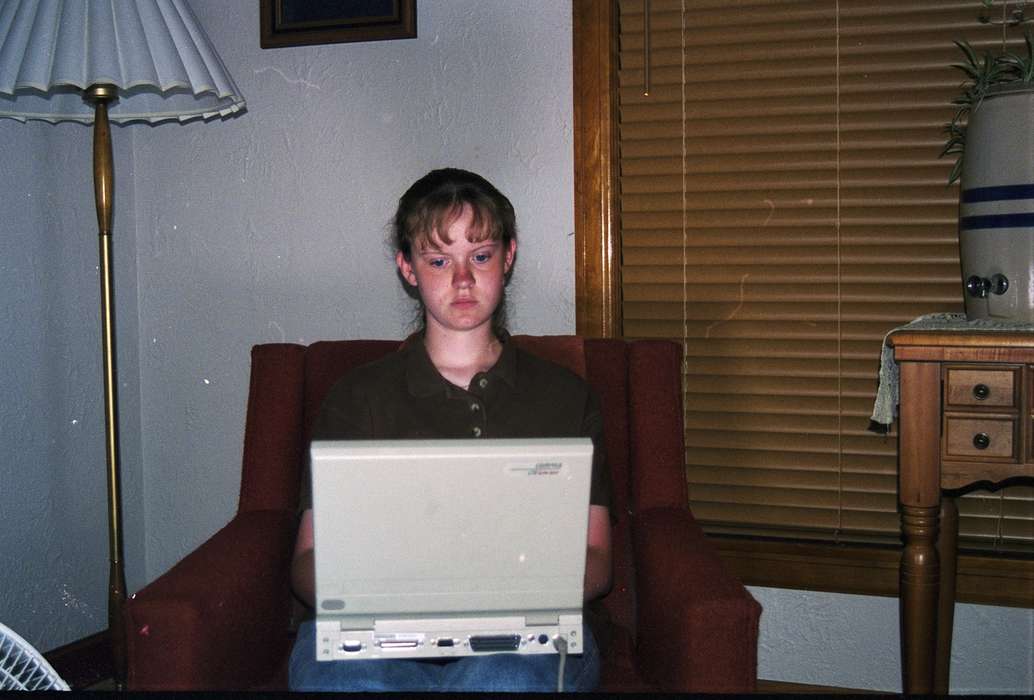 laptop, history of Iowa, IA, Entertainment, Rustebakke, Paul, technology, woman, Iowa History, computer, Iowa, Leisure