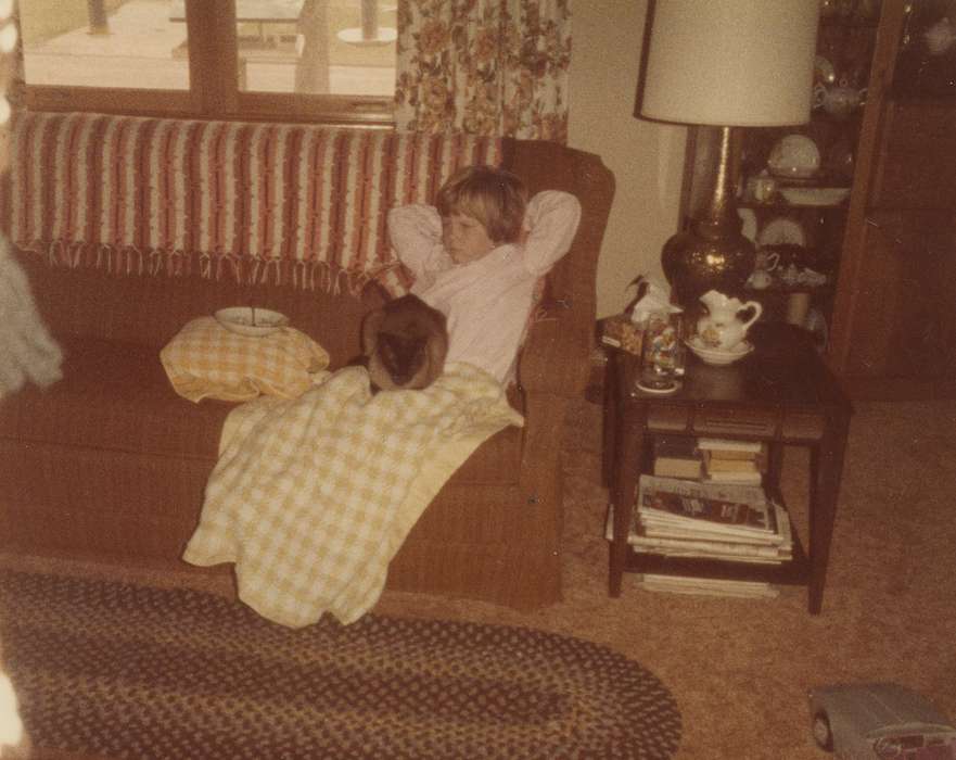 cat, history of Iowa, Iowa History, rug, Animals, Reinbeck, IA, couch, Iowa, living room, Homes, Children, Leisure, East, Lindsey, lamp